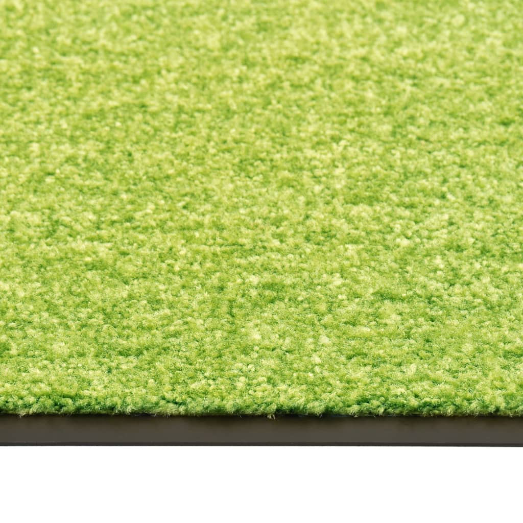vidaXL Felpudo lavable verde 60x90 cm