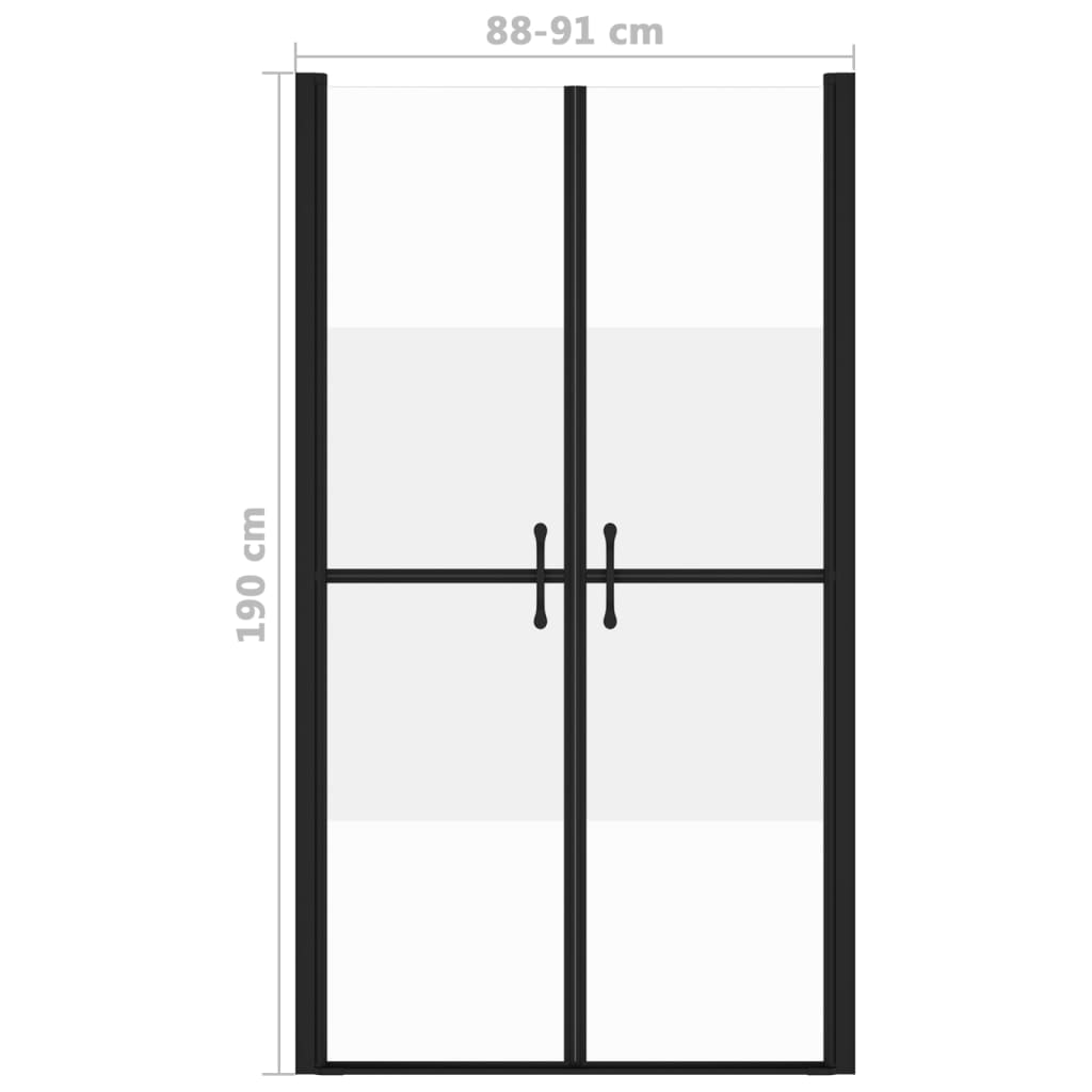 vidaXL Puerta de ducha ESG medio esmerilado (88-91)x190 cm