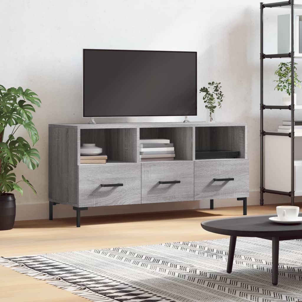 vidaXL Mueble de TV madera de ingeniería gris Sonoma 102x36x50 cm