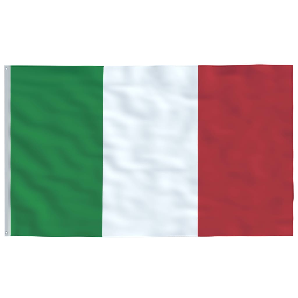 vidaXL Mástil y bandera de Italia aluminio 5,55 m