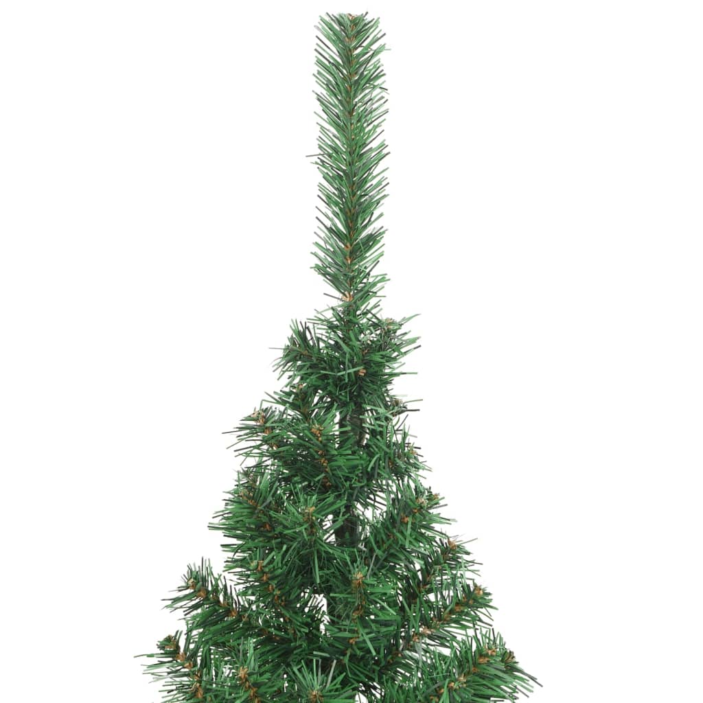 vidaXL Medio árbol de Navidad artificial con soporte PVC verde 240 cm