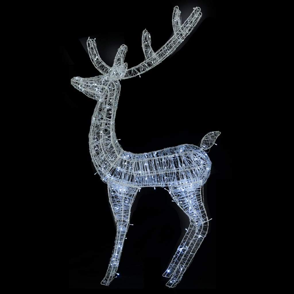 vidaXL Reno navideño acrílico XXL 250 LEDs blanco frío 180 cm