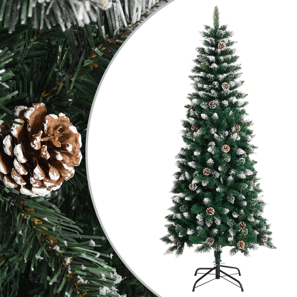 vidaXL Árbol de Navidad artificial con soporte PVC verde 180 cm