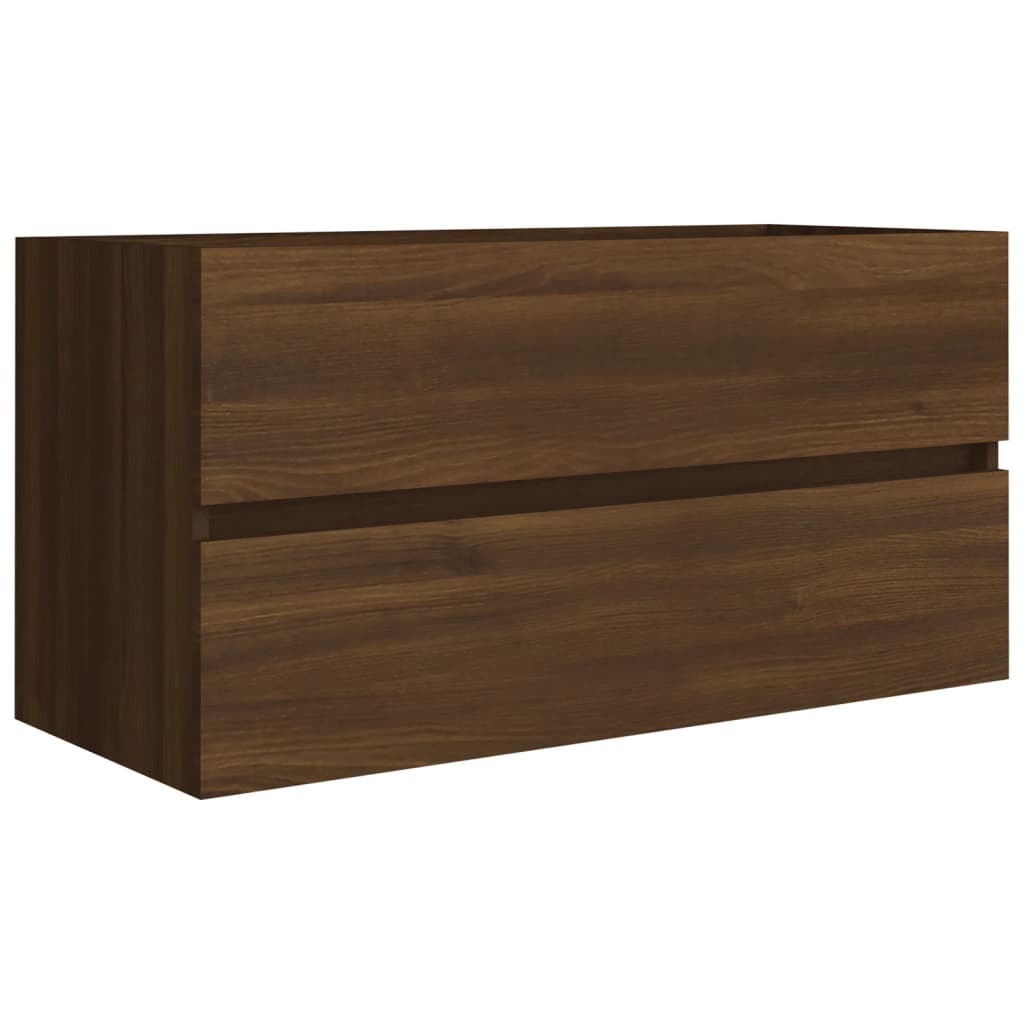 vidaXL Mueble de lavabo madera de ingeniería roble marrón 90x38,5x45cm
