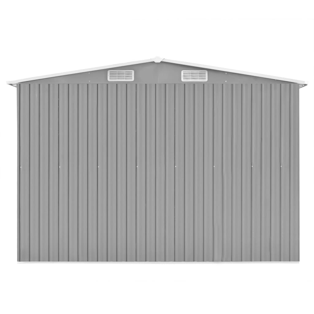 vidaXL Cobertizo de jardín acero galvanizado gris 257x990x181 cm
