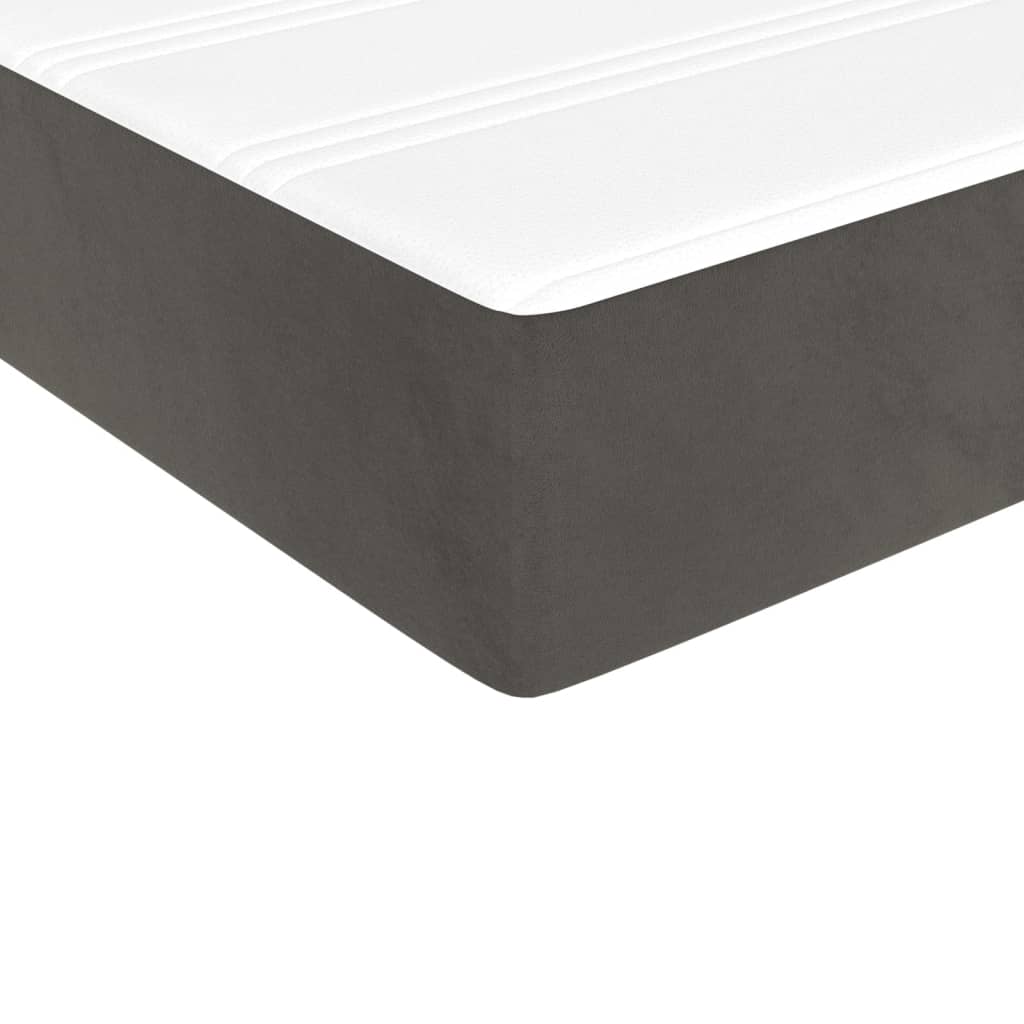 vidaXL Cama box spring con colchón terciopelo gris oscuro 140x200 cm