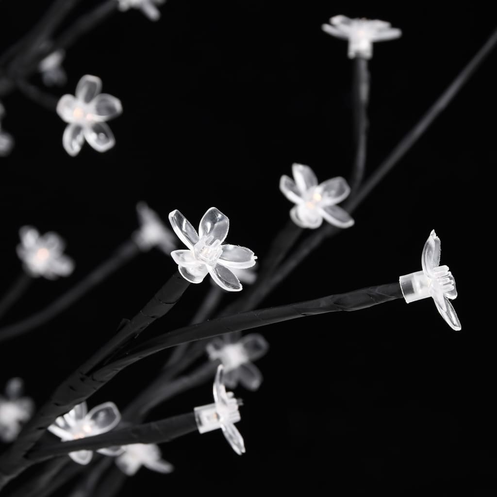 vidaXL Árbol LED con flor de cerezo 220 LED blanco cálido 220 cm