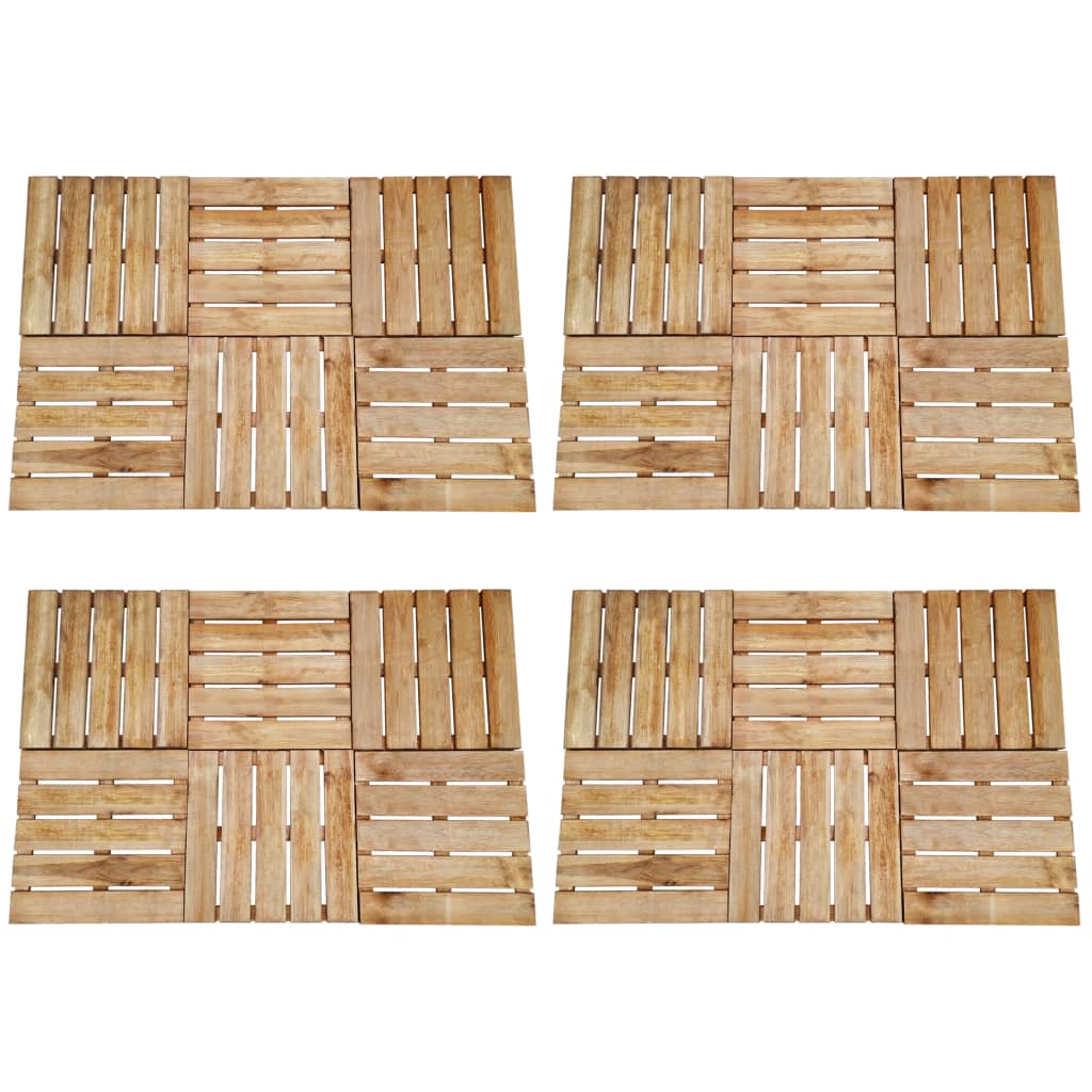 vidaXL Baldosas de porche 24 unidades madera marrón 50x50 cm