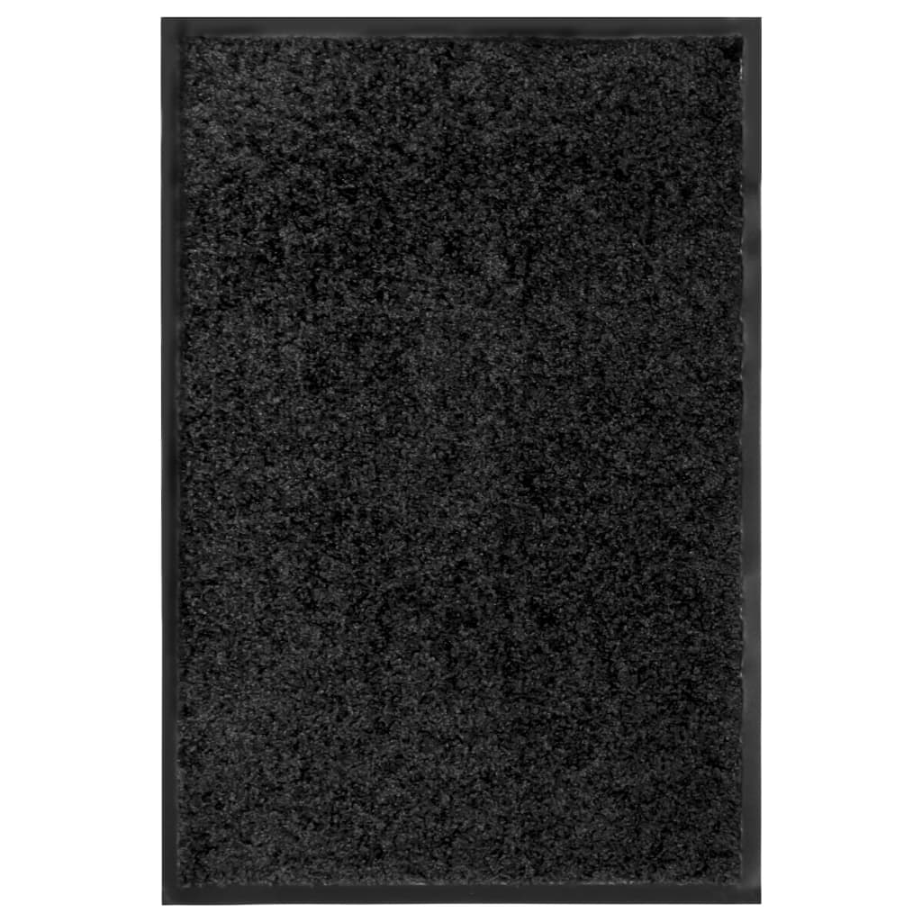 vidaXL Felpudo lavable negro 40x60 cm