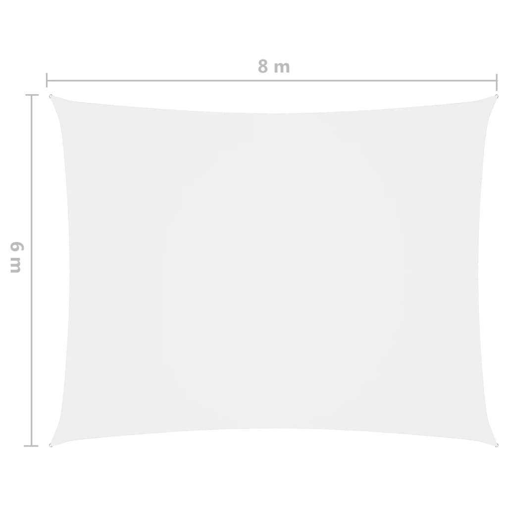 vidaXL Toldo de vela rectangular tela Oxford blanco 6x8 m