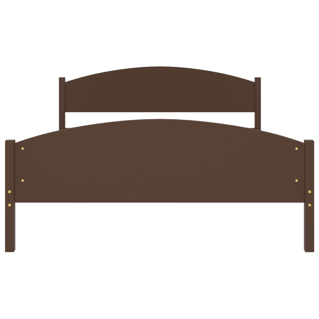 vidaXL Estructura de cama madera maciza pino marrón oscuro 140x200 cm