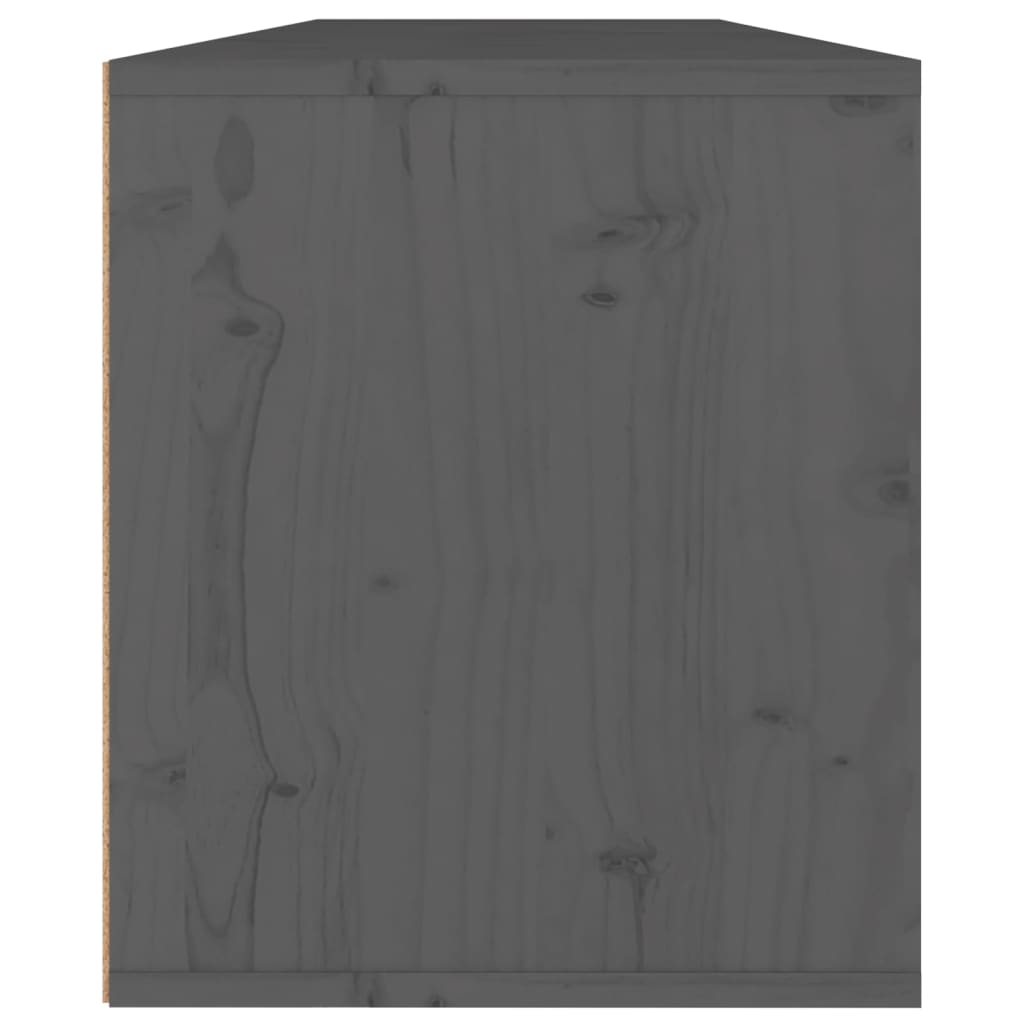 vidaXL Armarios de pared 2 uds madera maciza pino gris 60x30x35 cm