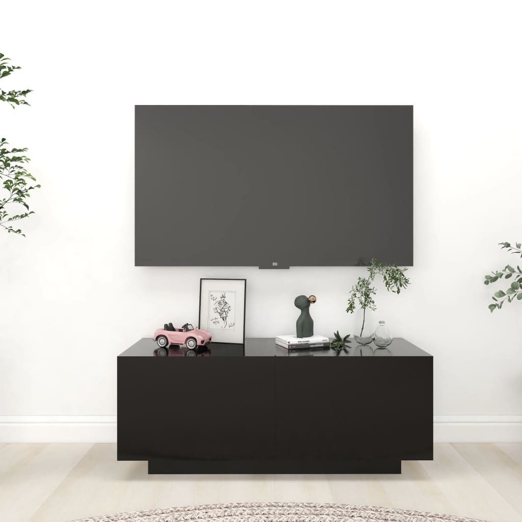 vidaXL Mueble para TV madera contrachapada negro 100x35x40 cm