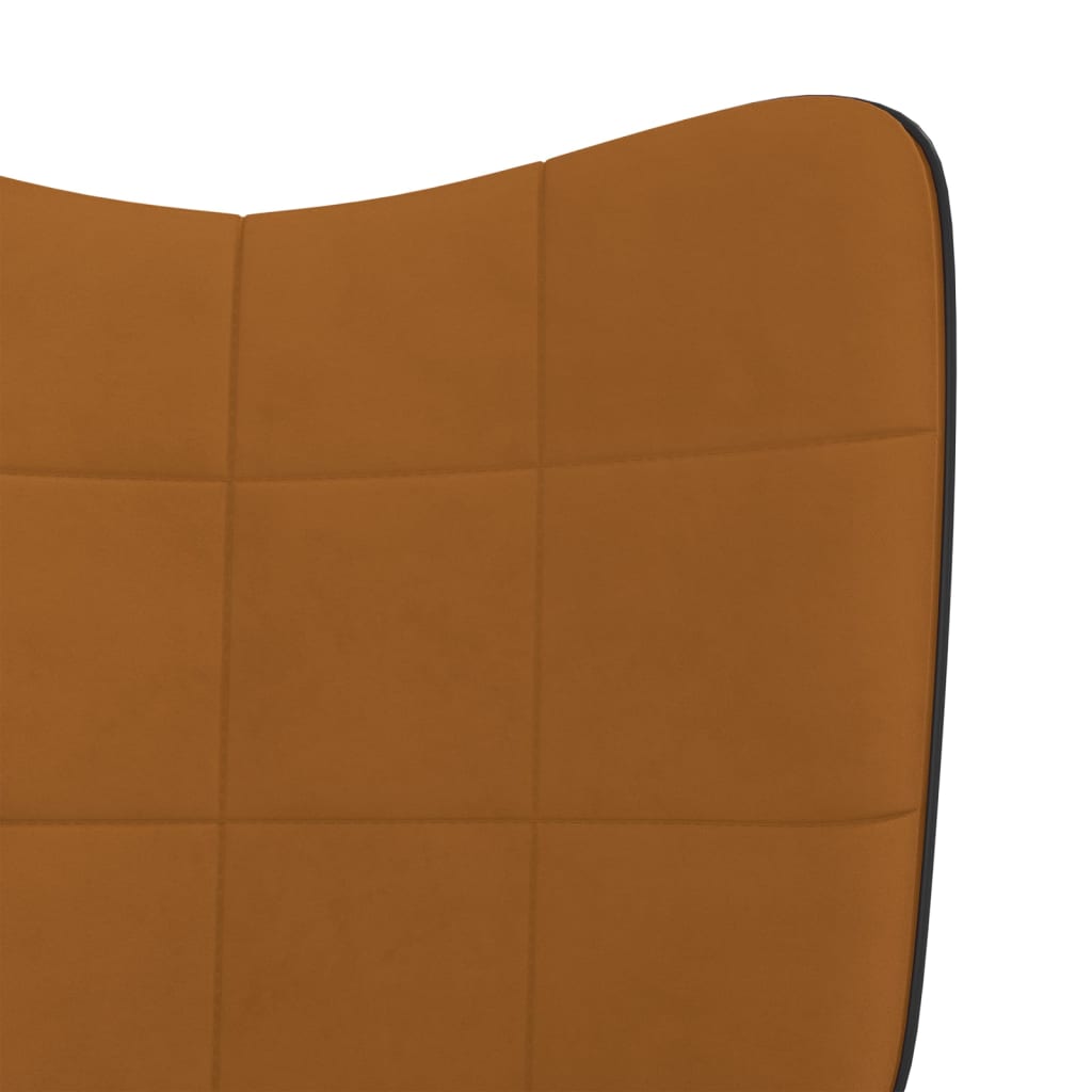 vidaXL Silla de relajación de terciopelo marrón y PVC