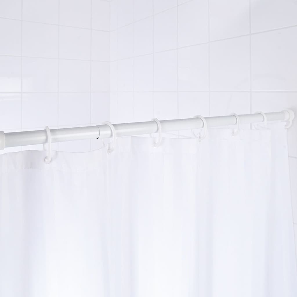 RIDDER Barra de cortina de ducha telescópica 110-245 cm blanca 55301