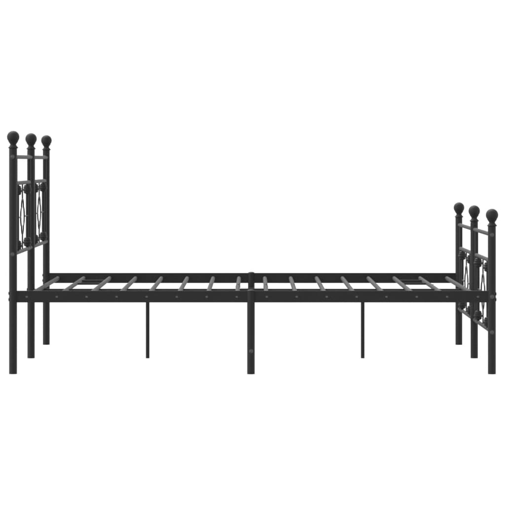 vidaXL Estructura de cama cabecero y pie de cama metal negro 150x200cm