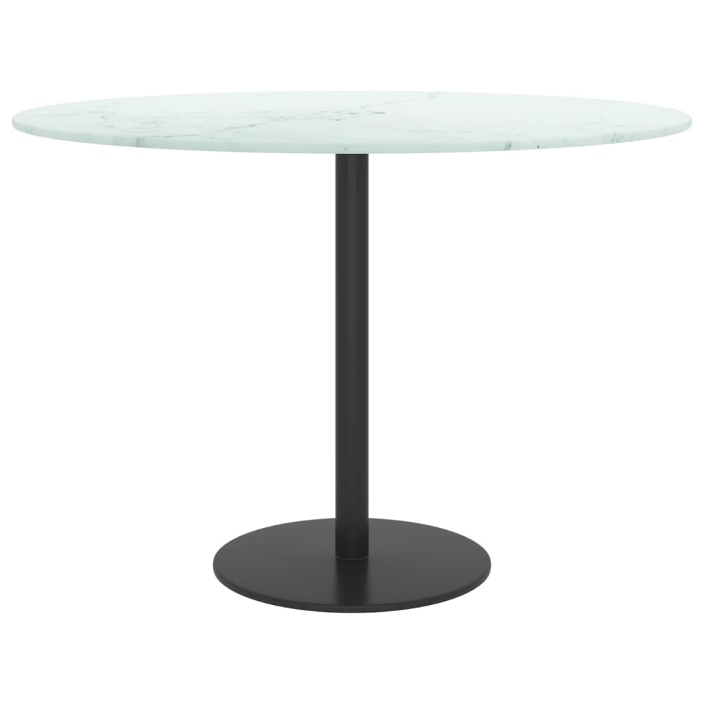 vidaXL Tablero de mesa diseño mármol vidrio templado blanco Ø60x0,8 cm