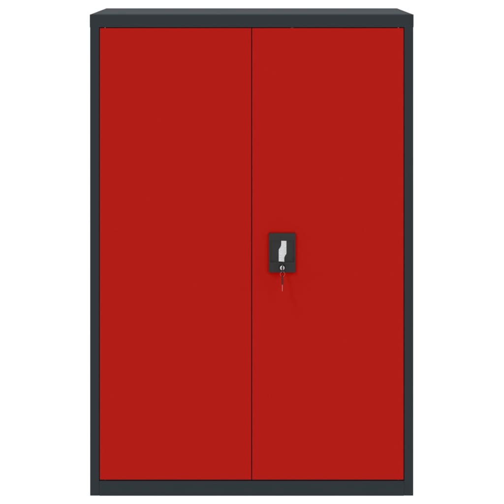 vidaXL Armario archivador de acero gris antracita y rojo 90x40x140 cm