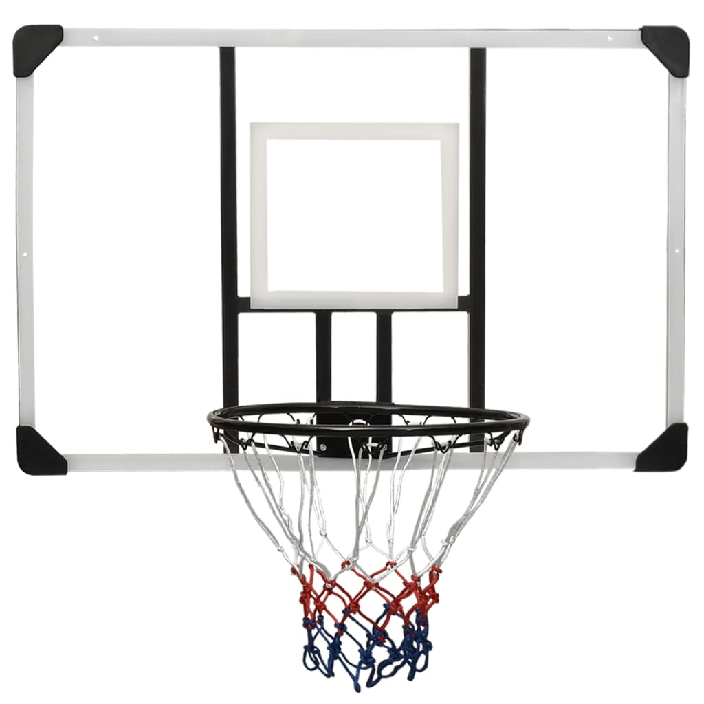 vidaXL Tablero de baloncesto policarbonato transparente 106x69x3 cm