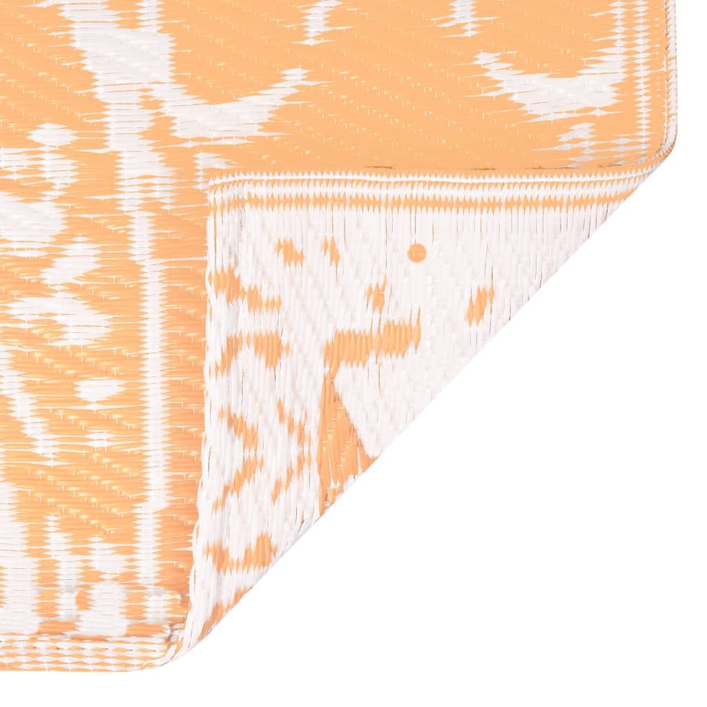vidaXL Alfombra de exterior PP naranja y blanco 160x230 cm