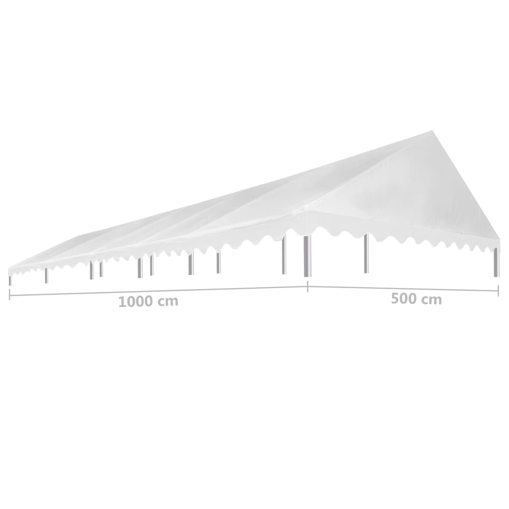 vidaXL Techo de carpa para celebraciones 5x10 m blanco 450 g/m²