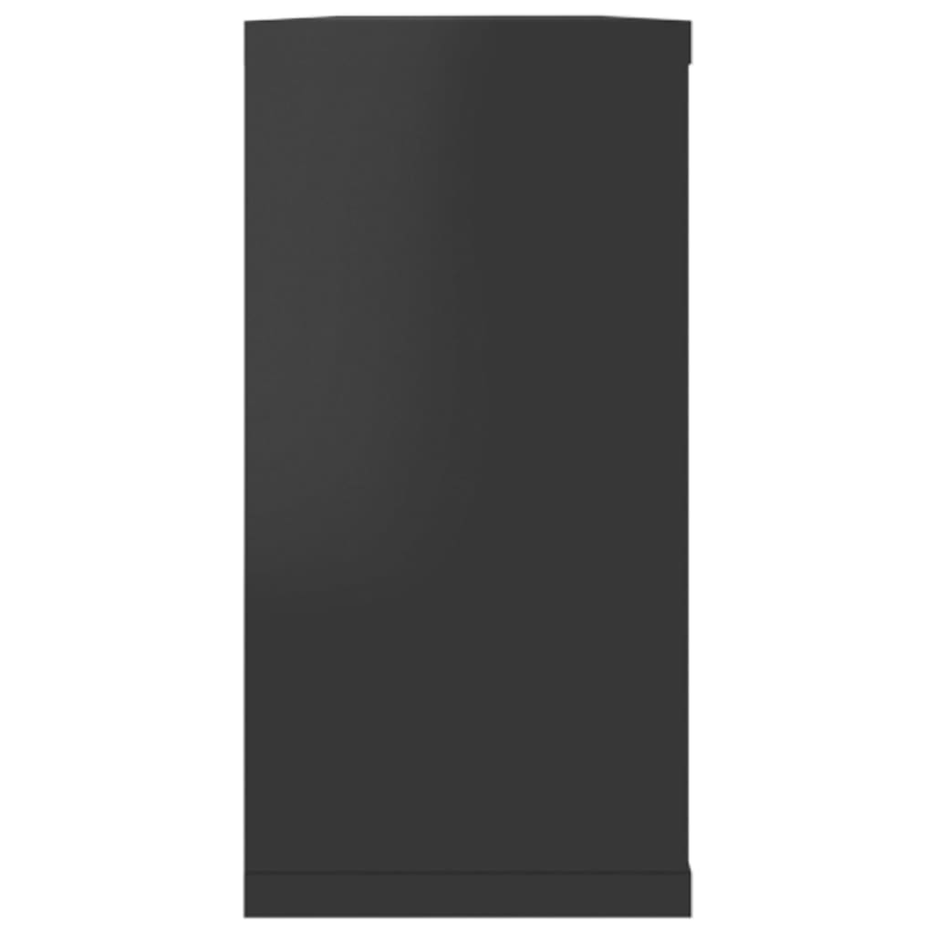 vidaXL Estantes cubo pared 6 uds aglomerado negro brillo 100x15x30 cm