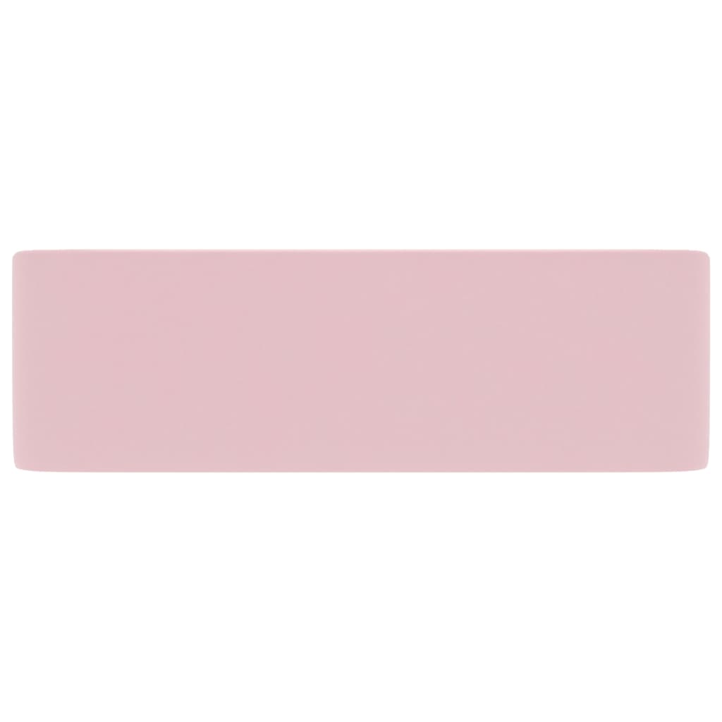 vidaXL Lavabo de lujo de cerámica rosa mate 41x30x12 cm
