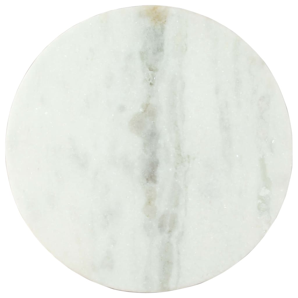 vidaXL Mesa de centro de mármol macizo auténtico blanco y negro Ø50 cm
