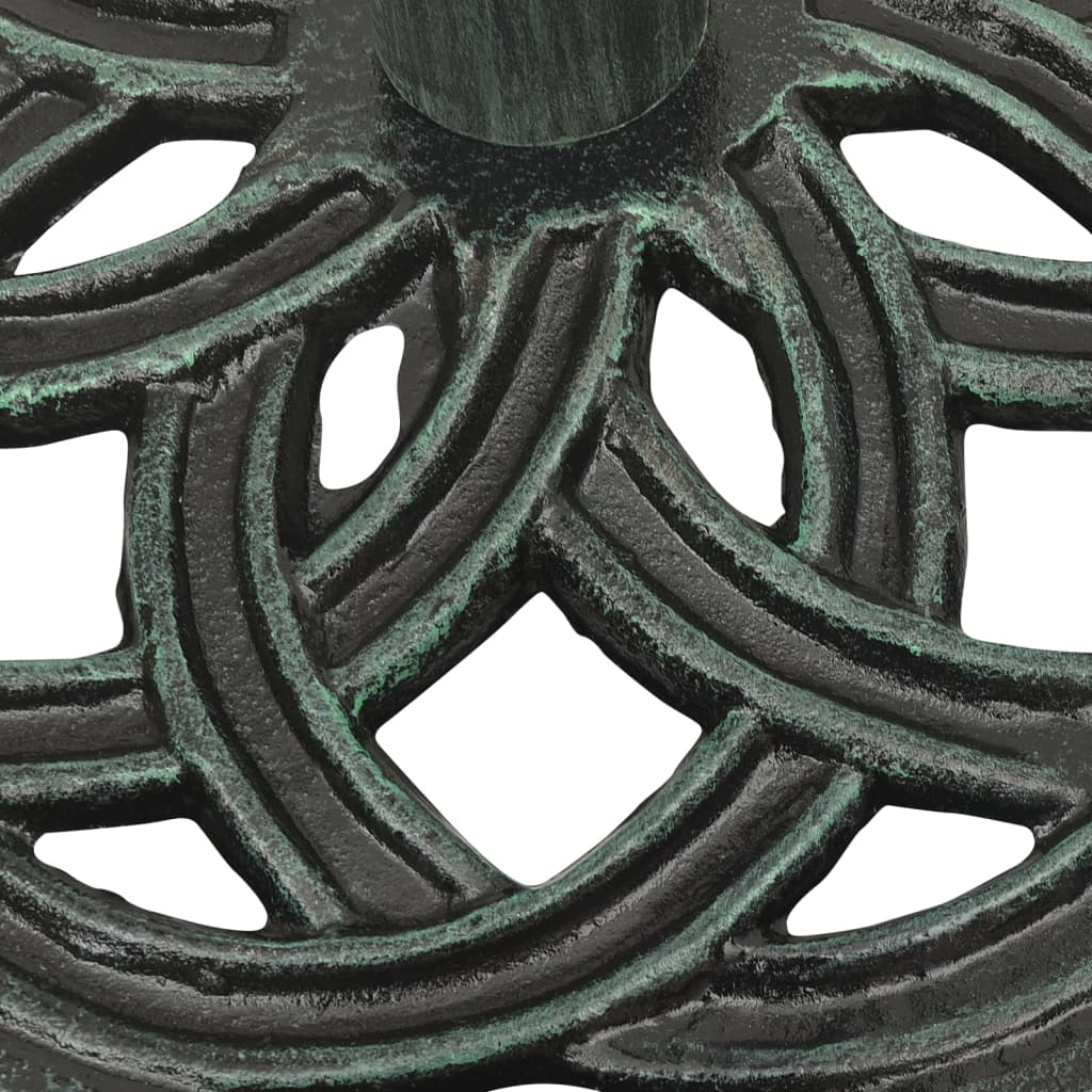 vidaXL Base de sombrilla de hierro fundido verde 44x44x31 cm