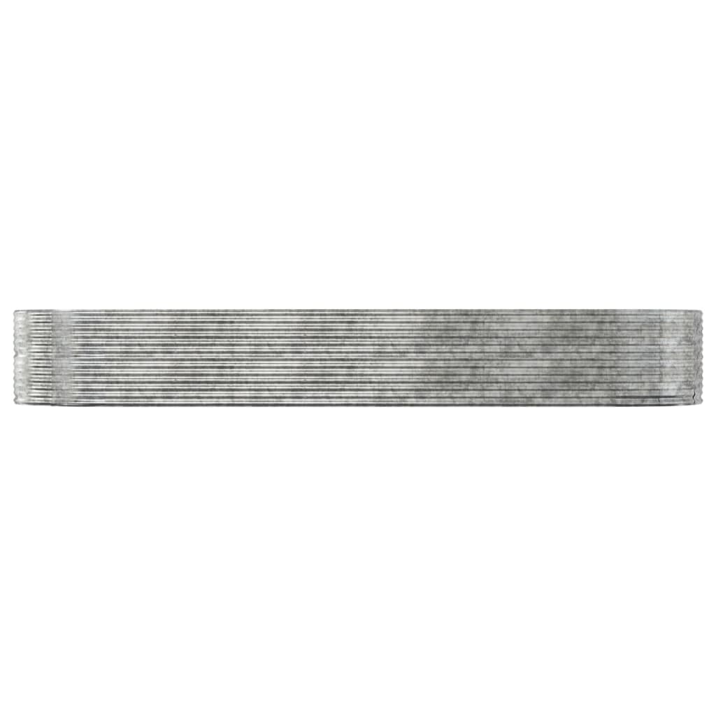 vidaXL Jardinera arriate acero recubrimiento polvo plata 447x140x68 cm