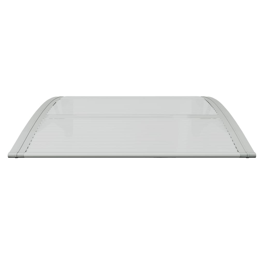 vidaXL Marquesina puerta policarbonato gris y transparente 80x75 cm