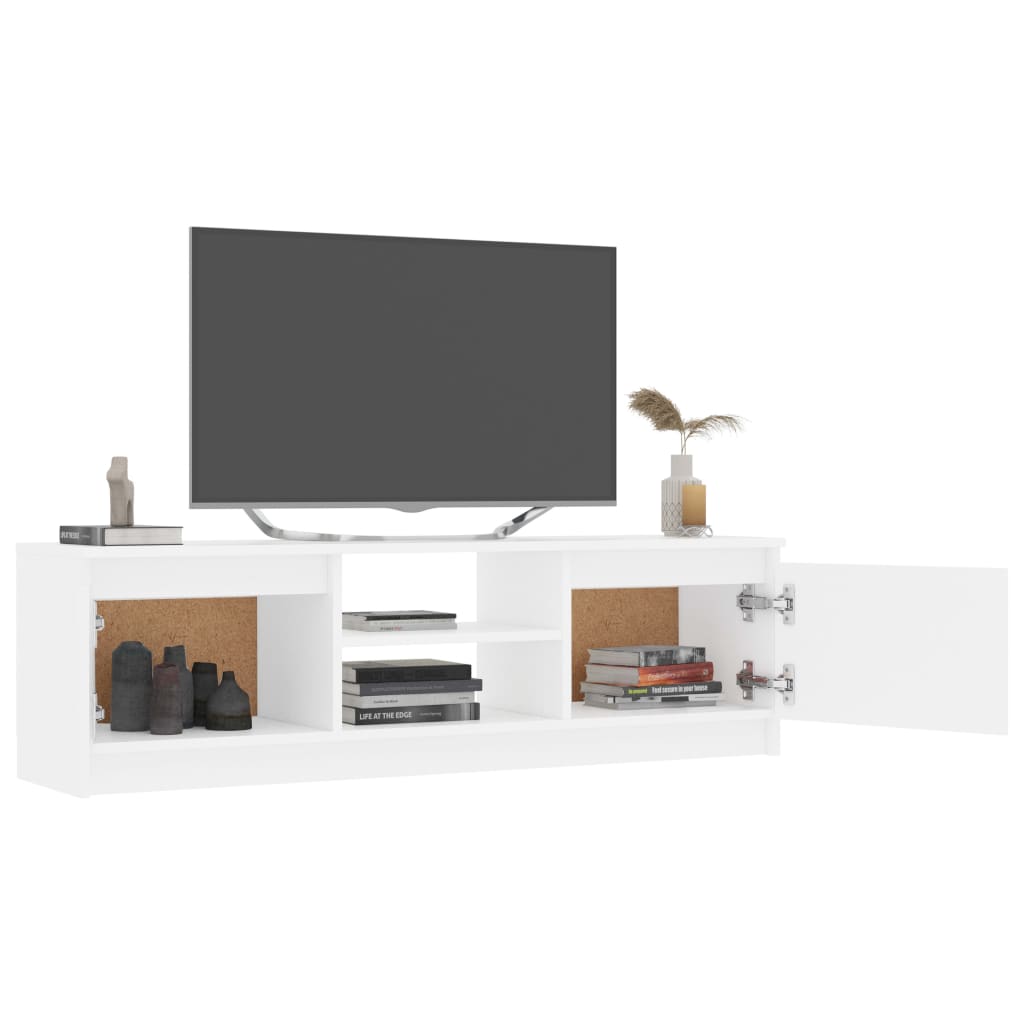 vidaXL Mueble para TV madera contrachapada blanco 120x30x35,5 cm