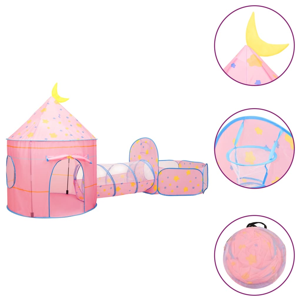 vidaXL Tienda de juegos para niños rosa 301x120x128 cm