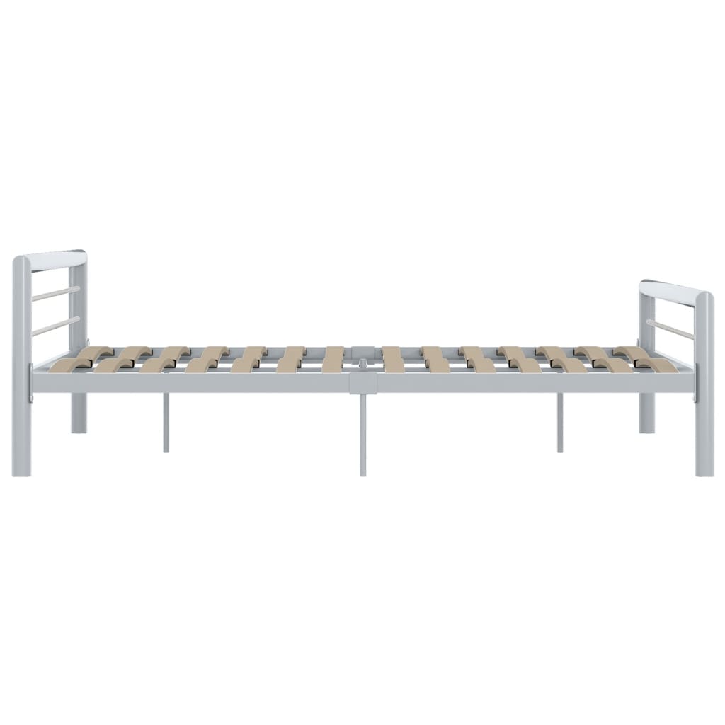 vidaXL Estructura de cama de metal gris y blanco 180x200 cm