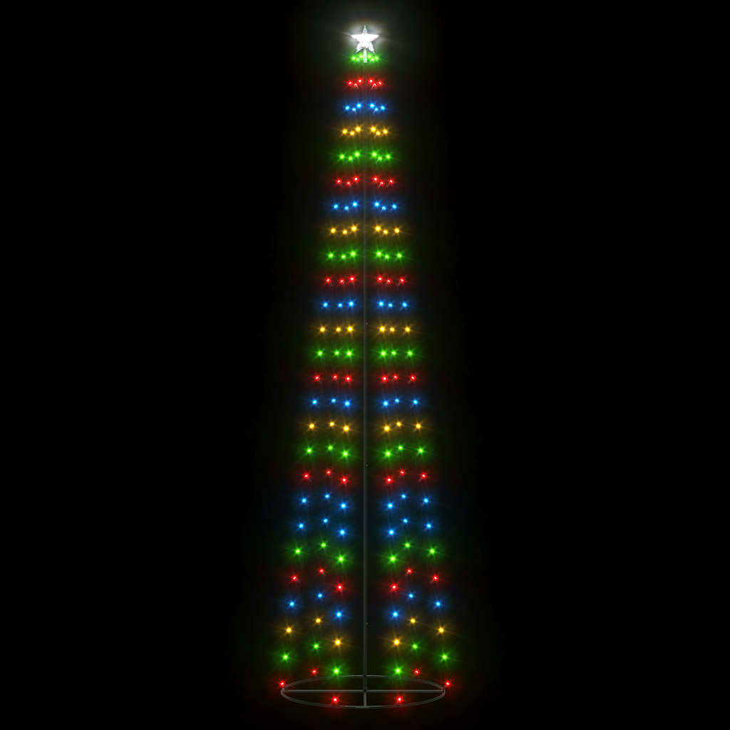 vidaXL Árbol de Navidad forma de cono 136 LED de colores 70x240 cm