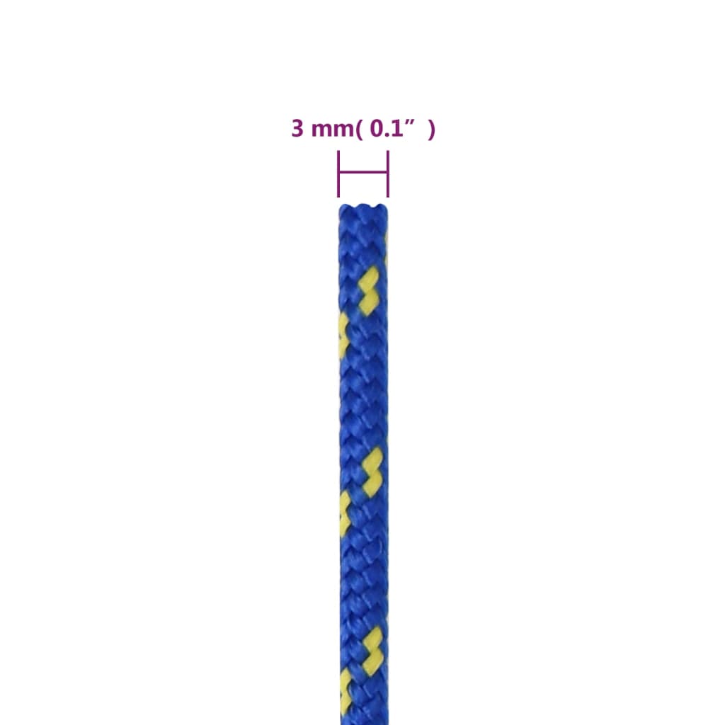 vidaXL Cuerda de barco polipropileno azul 3 mm 50 m