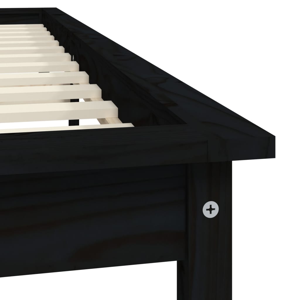 vidaXL Estructura de cama madera maciza de pino negra 120x200 cm