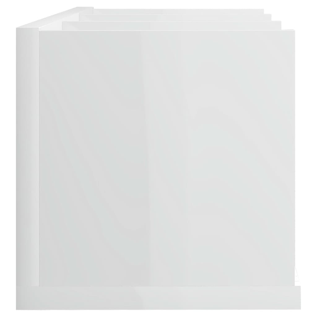 vidaXL Estantería de pared CD contrachapada blanco brillo 75x18x18 cm