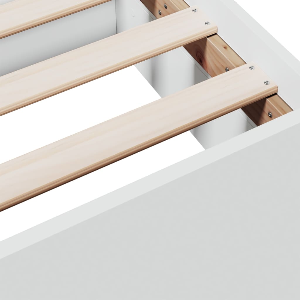 vidaXL Cama con cajones madera de ingeniería blanca 75x190 cm
