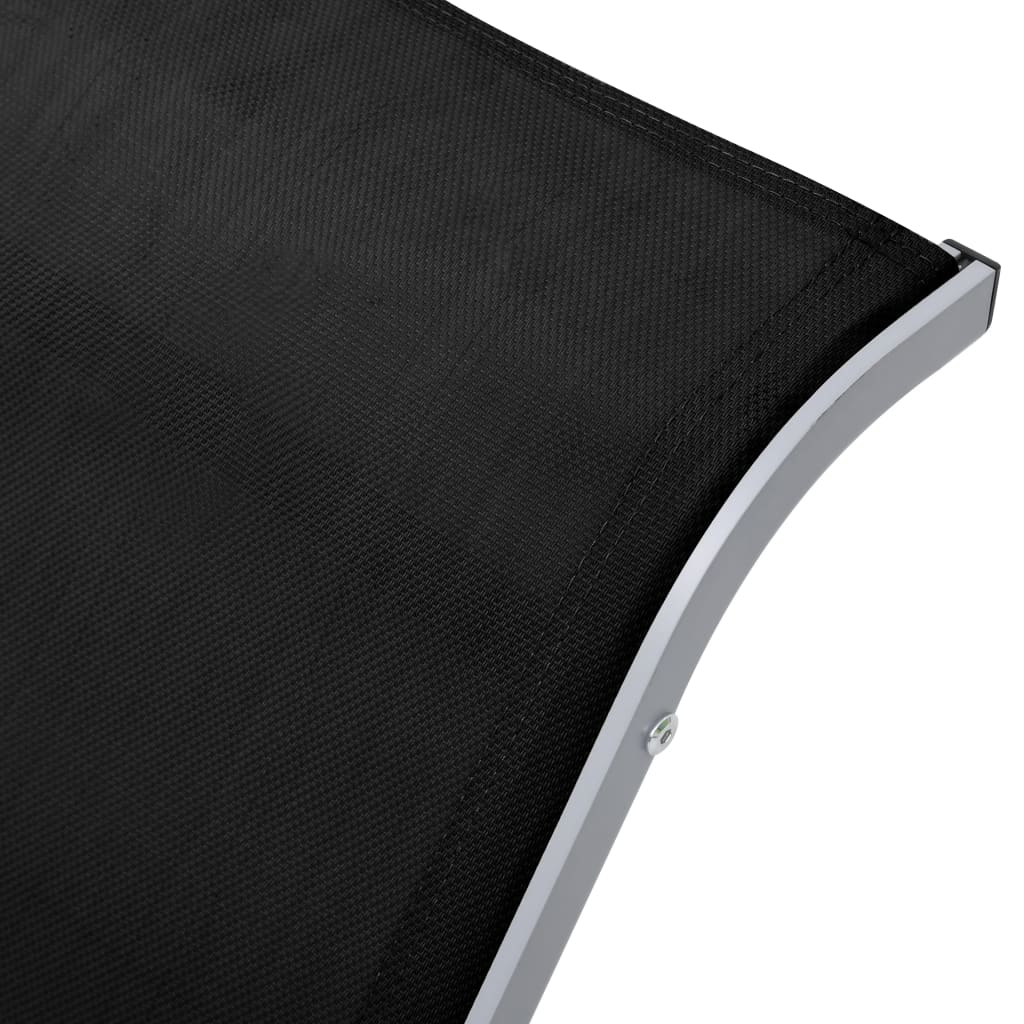 vidaXL Tumbona textilene y aluminio negro