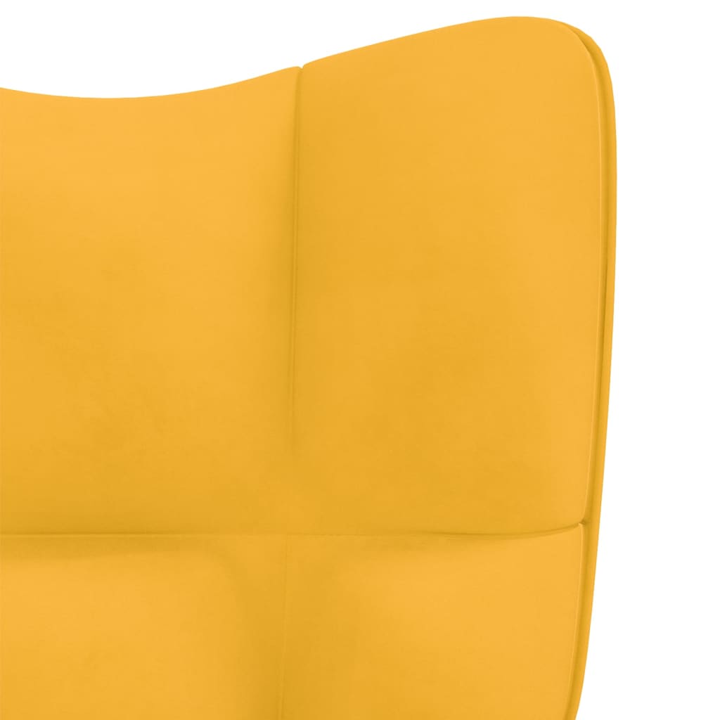 vidaXL Silla mecedora de terciopelo amarillo mostaza
