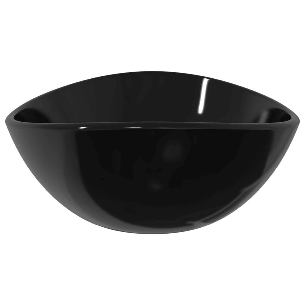 vidaXL Lavabo de vidrio templado negro 54,5x35x15,5 cm