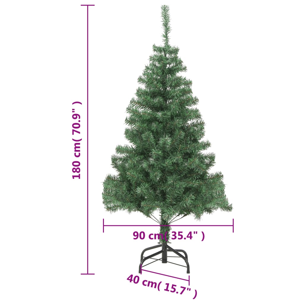 vidaXL Árbol de Navidad artificial con soporte 180 cm 564 ramas