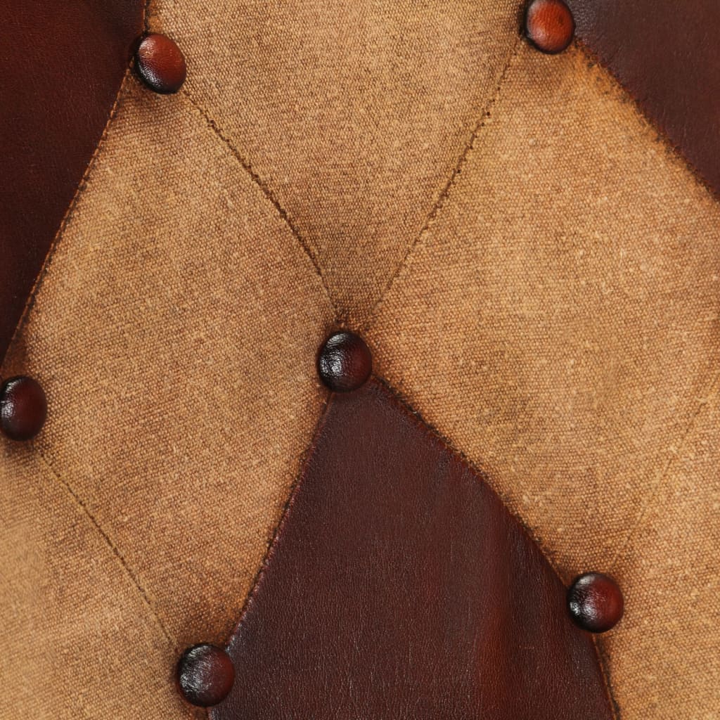 vidaXL Sillón orejero de cuero auténtico marrón canela