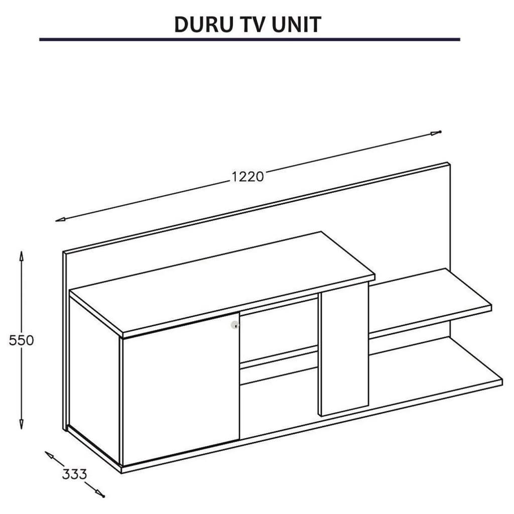 Homemania Mueble para TV Duru nogal 122x33,3x55 cm