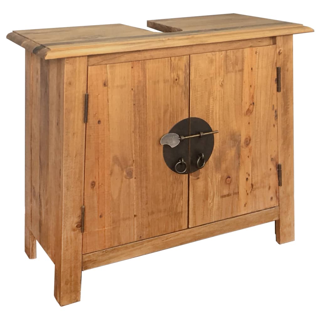 vidaXL Juego de muebles de cuarto de baño de madera reciclada de pino