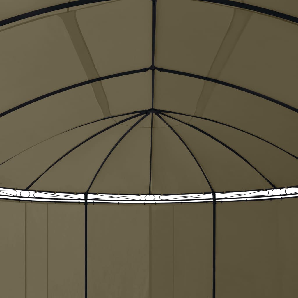 vidaXL Cenador con cortinas gris taupe 180g/m² 520x349x255 cm