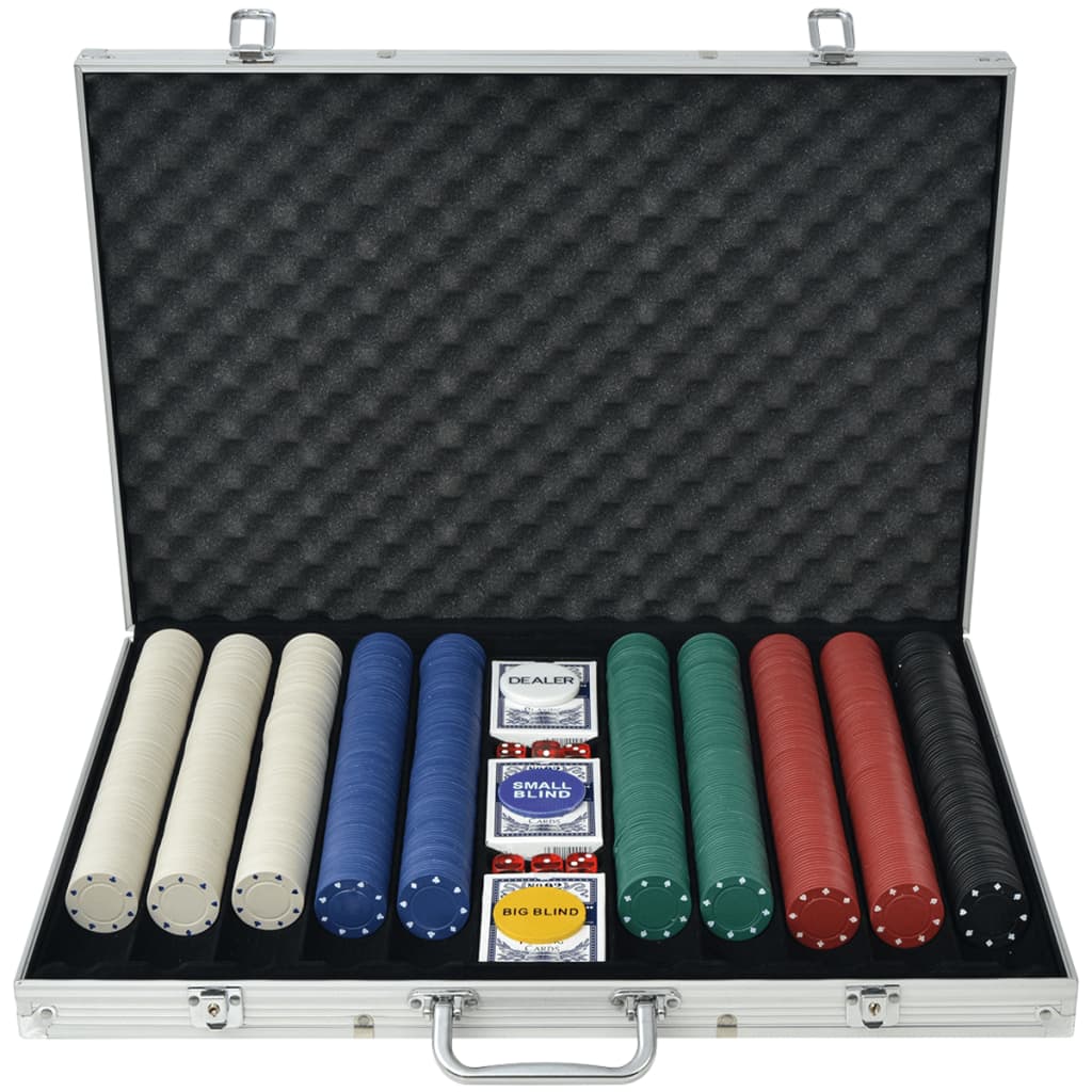 vidaXL Juego de Póker con 1000 fichas y maletín de aluminio