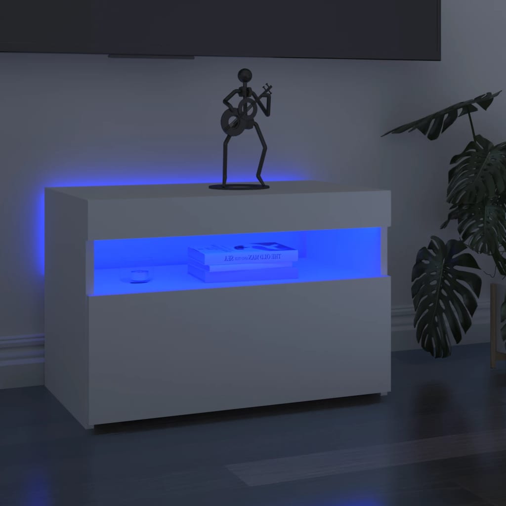 vidaXL Mueble de TV con luces LED blanco 60x35x40 cm