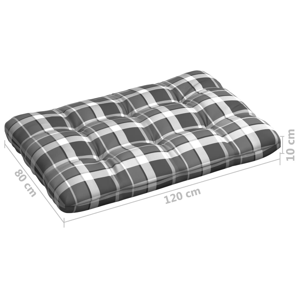 vidaXL Cojines para sofá de palets 7 piezas estampado a cuadros grises